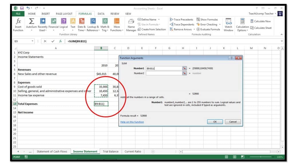 How to Insert Functions in Microsoft Excel 2013