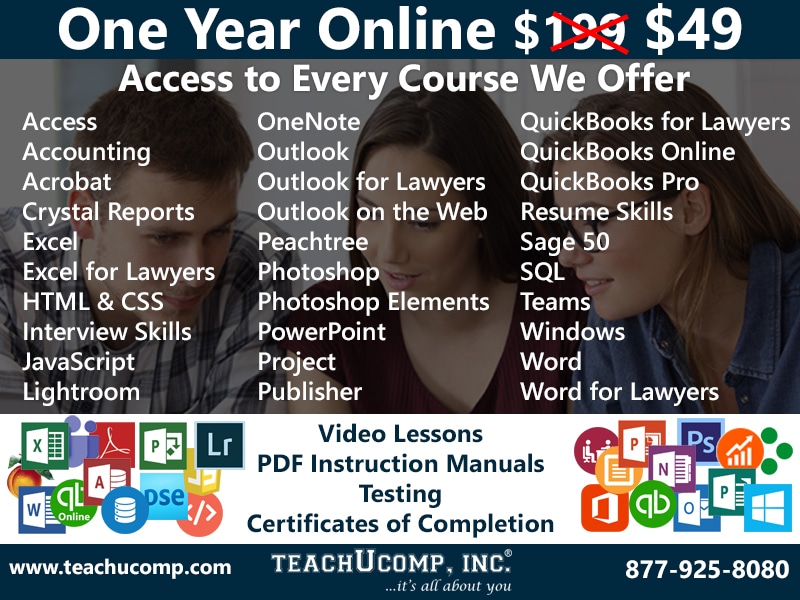 One Year Online $49. Access to every course we offer.