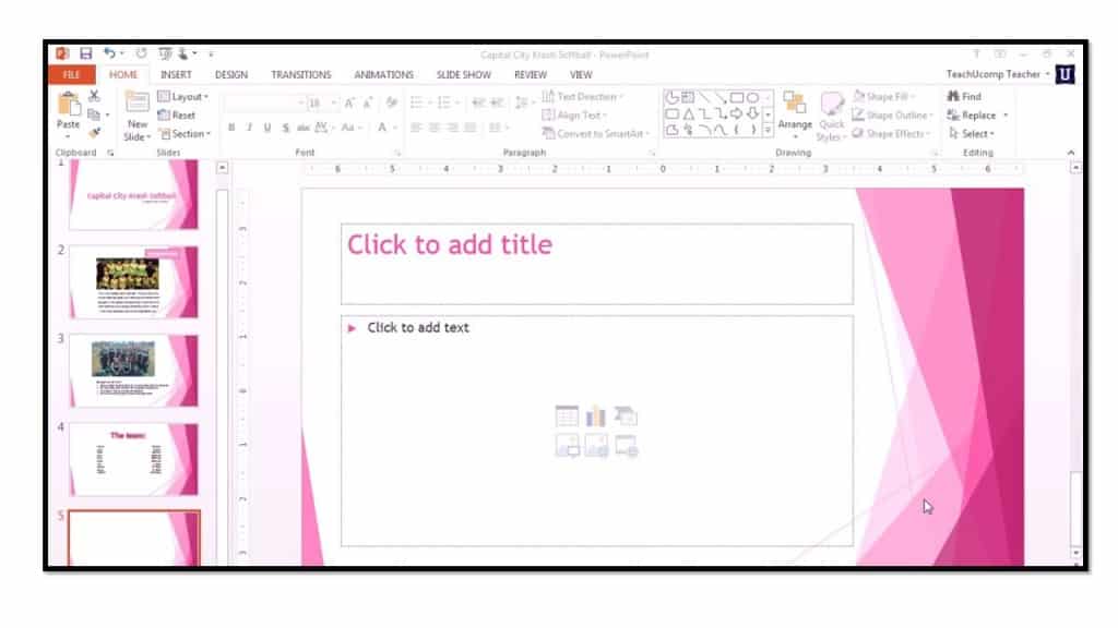 A picture showing how to add pictures to presentations in Microsoft PowerPoint 2013.
