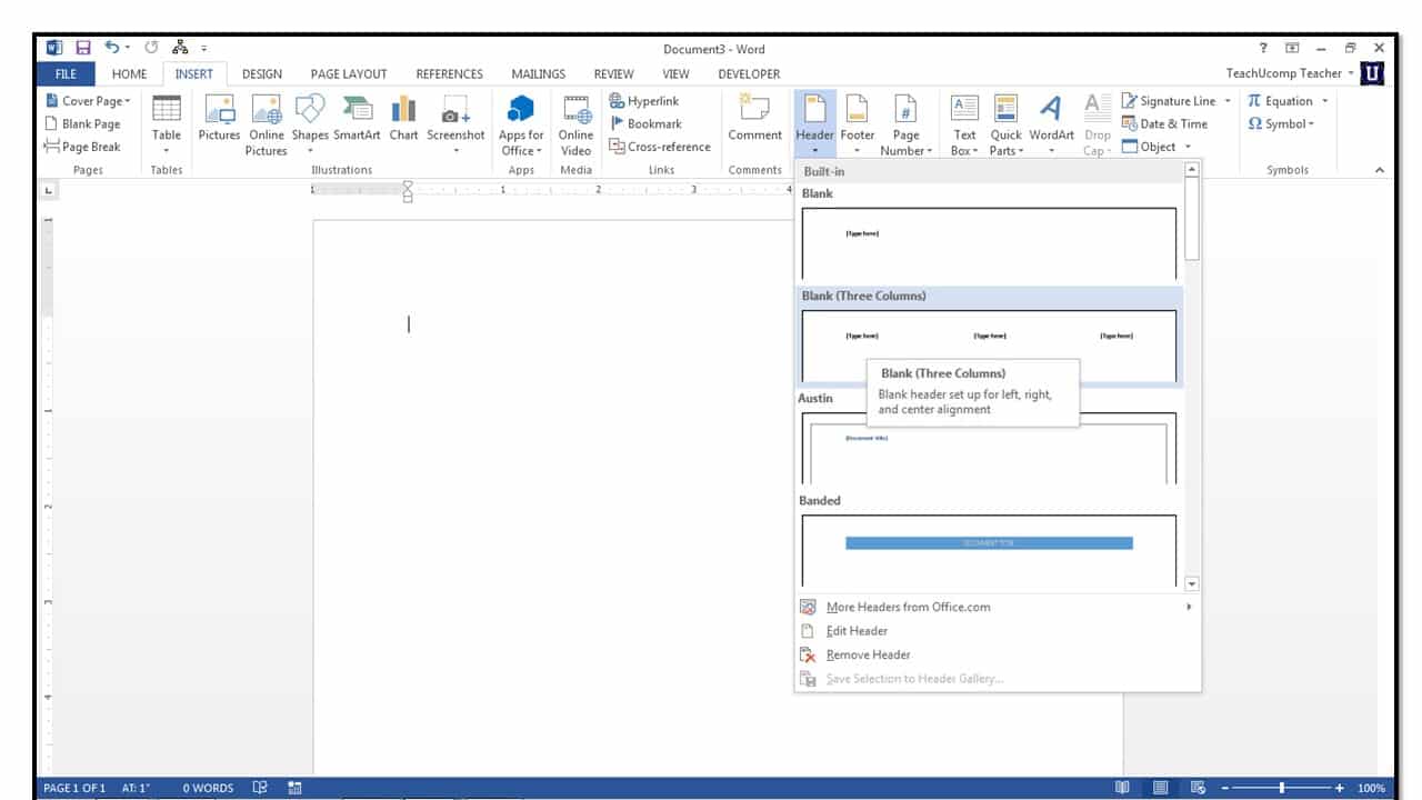 How to Insert Page Numbers into Headers or Footers in Word