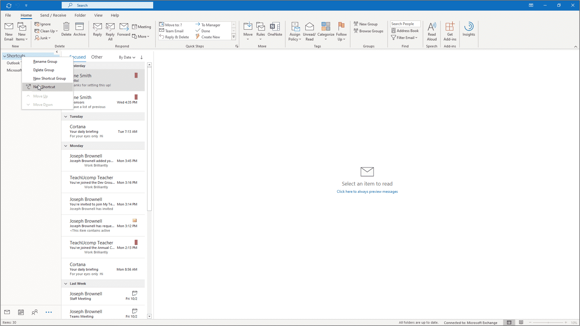 Create Folder Shortcuts in Outlook - Instructions - Inc.