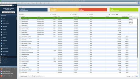 A picture of a user performing an action on an item in the Bill Tracker in QuickBooks Desktop Pro.