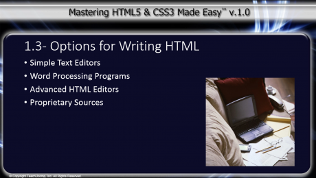 Programs Used to Write HTML - Tutorial: A picture of some of the various types of programs used to create HTML code.