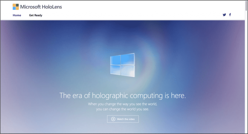 Summary of the Windows 10 Event on January 21st 2015: A picture of the web page for the new Microsoft HoloLens. (Source: Microsoft)