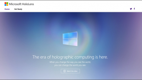 Summary of the Windows 10 Event on January 21st 2015: A picture of the web page for the new Microsoft HoloLens. (Source: Microsoft)