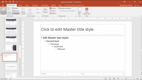 Slide Masters in PowerPoint - Instructions: A picture of a user adding a new slide master in PowerPoint.