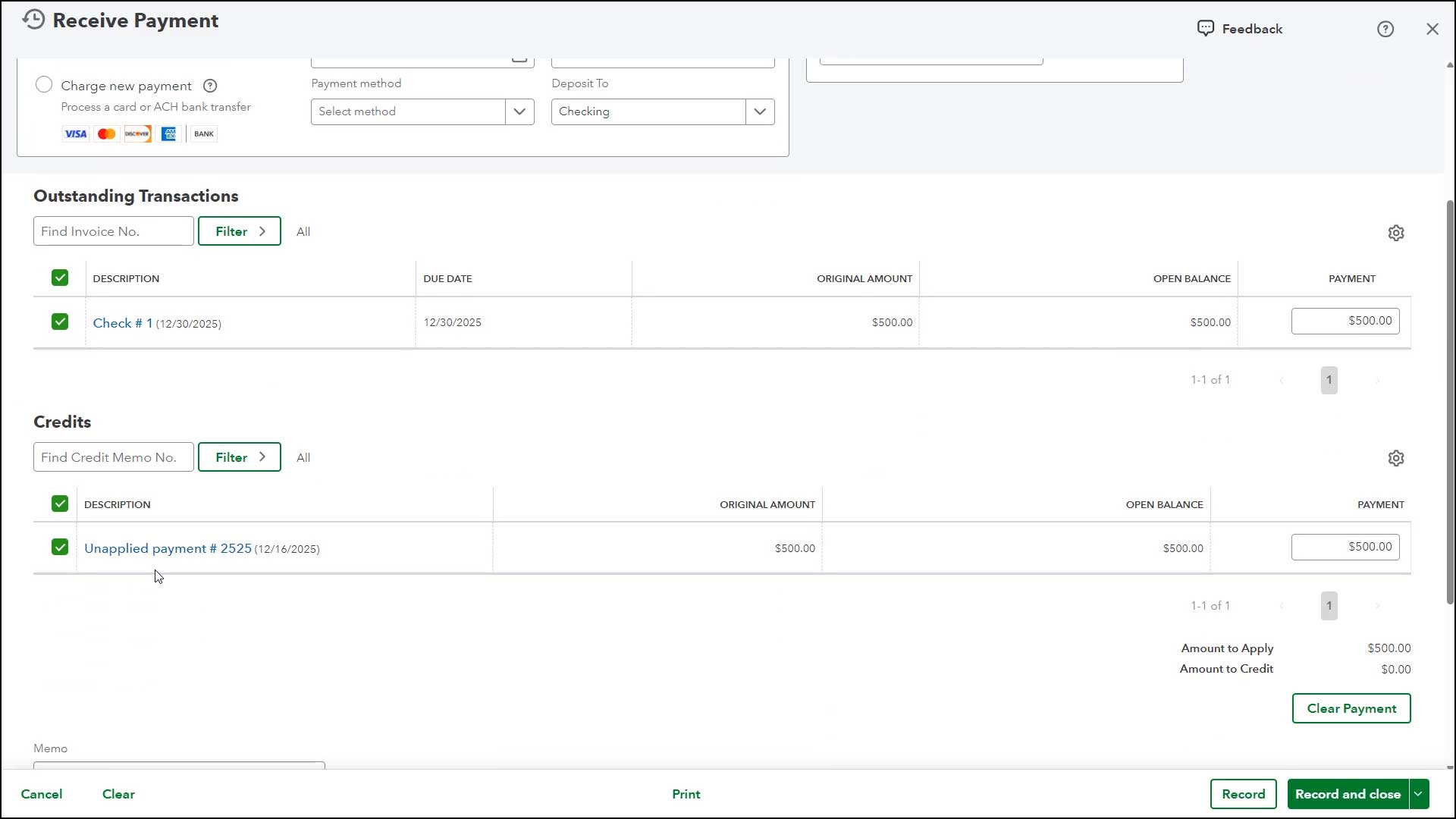 Refundo Check Example Refund Customer Payments by Check in QuickBooks Online