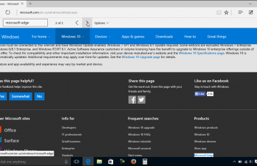 Find Text in Microsoft Edge - Tutorial: A picture of a user finding text within a web page in Microsoft Edge.