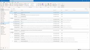 A picture showing how to turn emails into tasks by clicking and dragging an email onto the “Tasks” folder in Outlook.