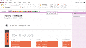 Section Groups in OneNote- Tutorial: A picture of a user creating a Section Group in OneNote 2013.