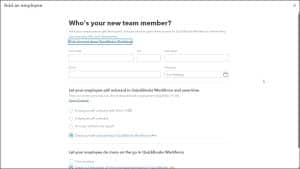 A picture showing how to add employees in QuickBooks Online.