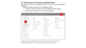 A picture showing an illustrated lesson from our QuickBooks Online book, titled “Simply Learn QuickBooks Online.”