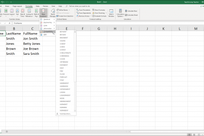 Function Compatibility in Excel - Instructions: A picture of the “Compatibility” functions in Excel.
