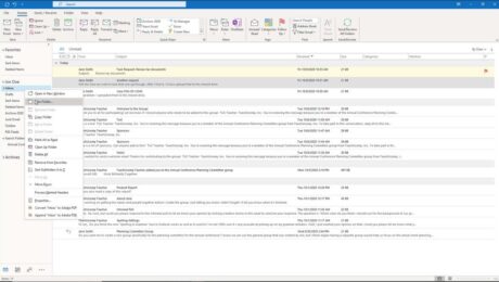 Using Subfolders in Outlook for Lawyers- Instructions: A picture showing how to create subfolders in Outlook.