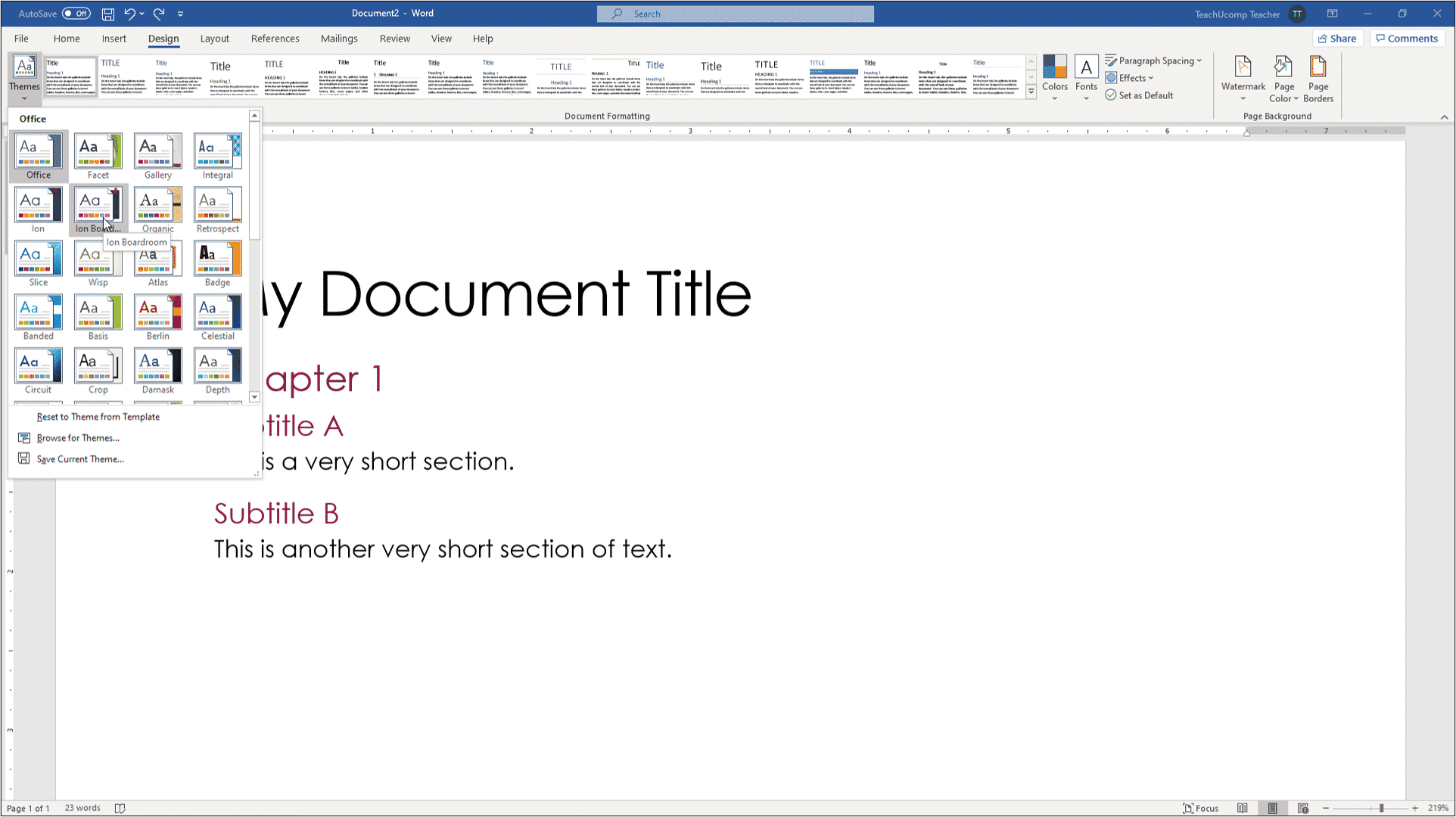 Apply a Theme in Word- Instructions and Video Lesson With Regard To Change The Normal Template In Word 2010