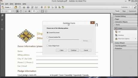 Create a Form from an Existing Document in Acrobat XI: A picture of the video titled 