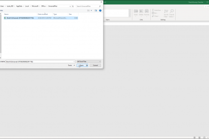 Recover Unsaved Workbooks in Excel - Instructions: A picture of an unsaved workbook recovered by Microsoft Excel.