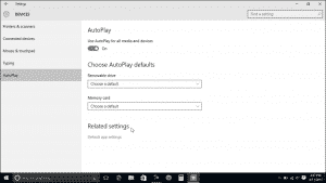 AutoPlay Settings in Windows 10 - Tutorial: A picture of the AutoPlay settings in Windows 10.