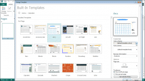 Change Templates in Publisher 2013- Tutorial: A picture of a user changing a publication template in Publisher 2013 and customizing the selected template.