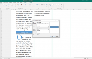 Create Building Blocks in Publisher - Instructions: A picture of the “Create New Building Block” dialog box in Microsoft Publisher.