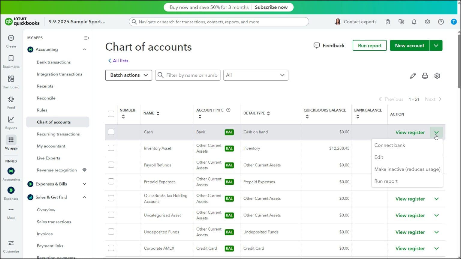 How To Use The Chart Of Accounts In QuickBooks Online