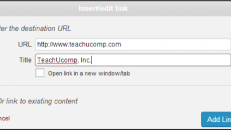 Create a Link in WordPress- Tutorial and Instructions: A picture of the 