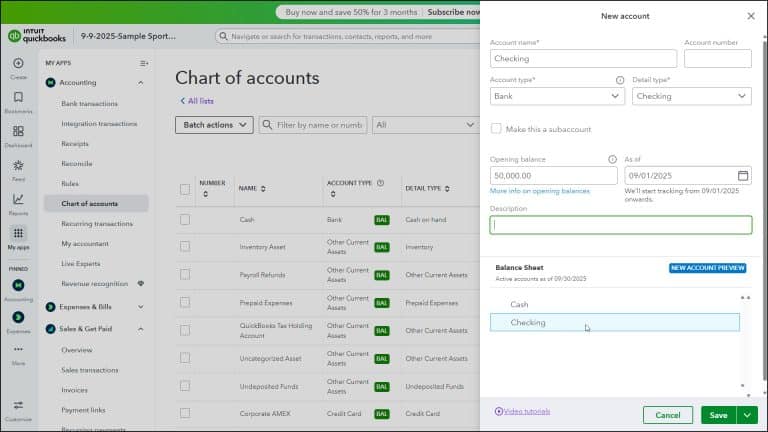 How to Add New Accounts in QuickBooks Online