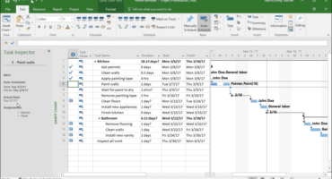 blog-10-9-2017-TaskInspectorInProject Task Inspector in Project- Instructions: A picture of the Task Inspector in Project being used to inspect a task.