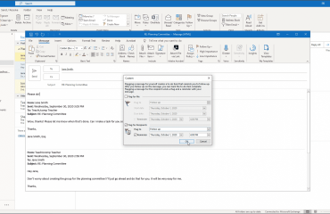 Flagging Messages in Outlook - Instructions: A picture of a user creating a custom message flag in Outlook.