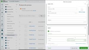 A picture showing how to create a percentage-based discount line item in QuickBooks Online.