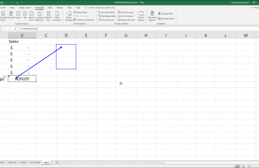 Trace Error in Excel - Instructions: A picture of formula auditing arrows shown in a worksheet after using the Trace Error tool in Excel.