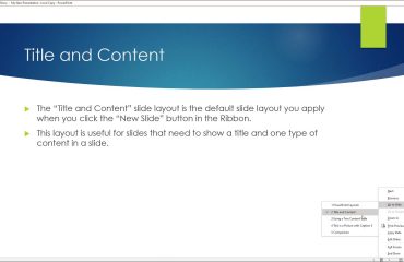 A picture of a user selecting commands in a PowerPoint presentation in PowerPoint Reading view.