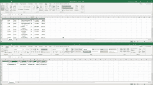 Compare Workbooks in Excel - Instructions: A picture of a user comparing two workbooks in Excel side by side.