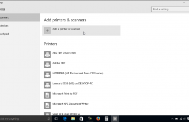 Printers and Scanners in Windows 10- Tutorial: A picture of the 