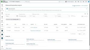 A picture showing how to find a transaction in QuickBooks Online by using the advanced transactions search feature.