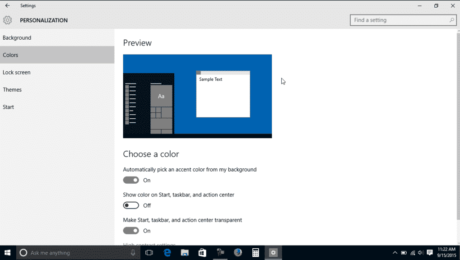 Change the Color Settings in Windows 10- Tutorial: A picture of the 