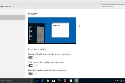 Change the Color Settings in Windows 10- Tutorial: A picture of the 