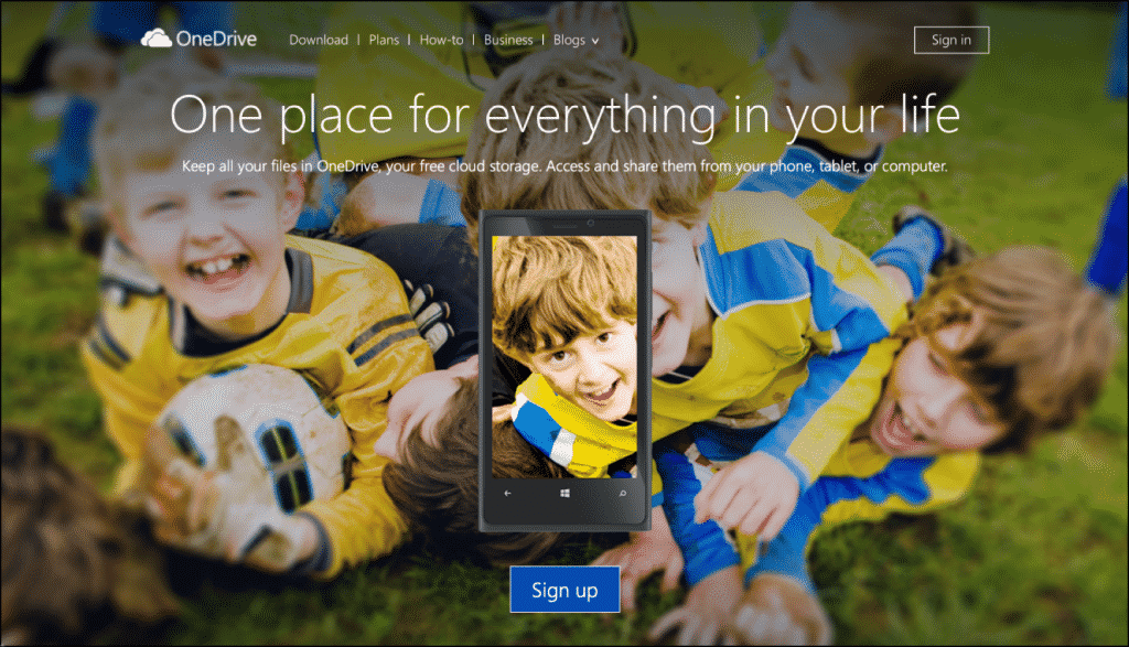 Changes to OneDrive Storage Plans- News: A picture of the OneDrive home page (Source: Microsoft).