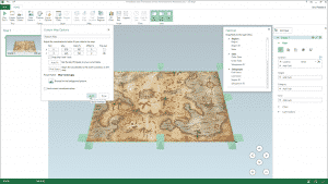 Custom 3D Maps in Excel - Instructions: A picture of a user setting the custom map options for a custom 3D map in Excel.