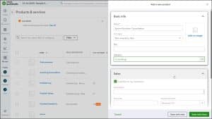A picture showing how to enter the basic info when you create a non-inventory or service item in QuickBooks Online.