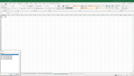 Navigating Worksheets in Excel - Instructions: A picture of a user navigating worksheets in Excel by using the “Activate” dialog box.