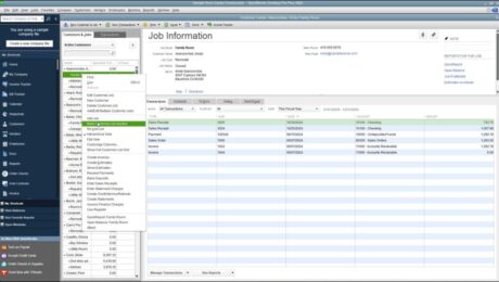 A picture showing how to inactivate list items in QuickBooks Desktop Pro. This picture shows how to inactivate a customer in the Customer:Job list.