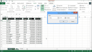 Use a Top 10 AutoFilter in Excel - Tutorial: A picture of the "Top 10 AutoFilter" dialog box in Excel 2013.