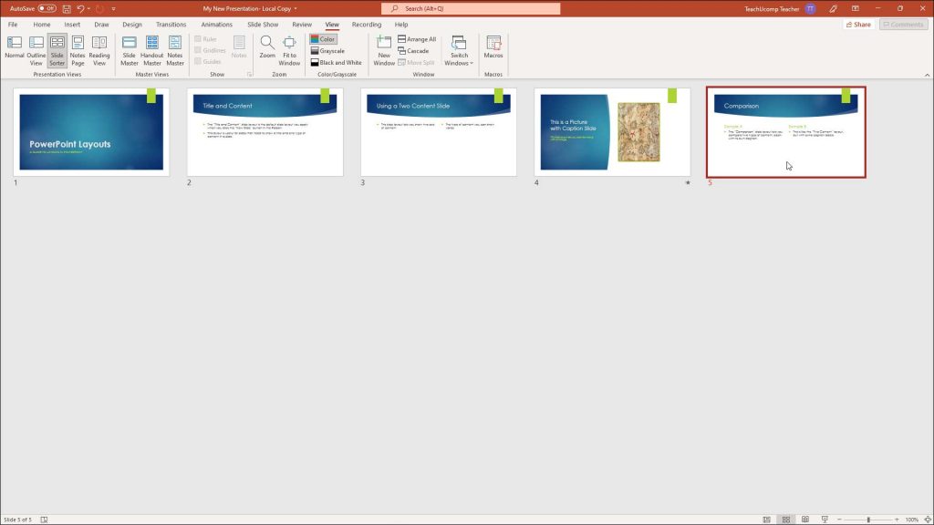 Slide Sorter View in PowerPoint- Instructions - TeachUcomp, Inc.