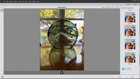A picture that shows how to create moving photos in Photoshop Elements.
