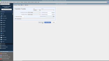 A picture showing how to transfer funds in QuickBooks Desktop Pro.