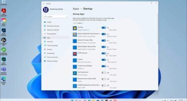 A picture that shows how to change startup apps in Windows 11 within the “Startup” settings in the “Settings” app.