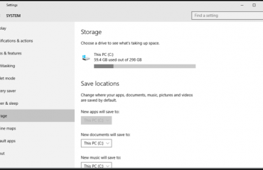 Manage Storage Space in Windows 10 - Tutorial: A picture of the 