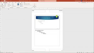 A picture of a presentation’s notes master in PowerPoint.