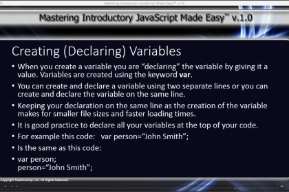 JavaScript Variables- Tutorial: A picture from the lesson 